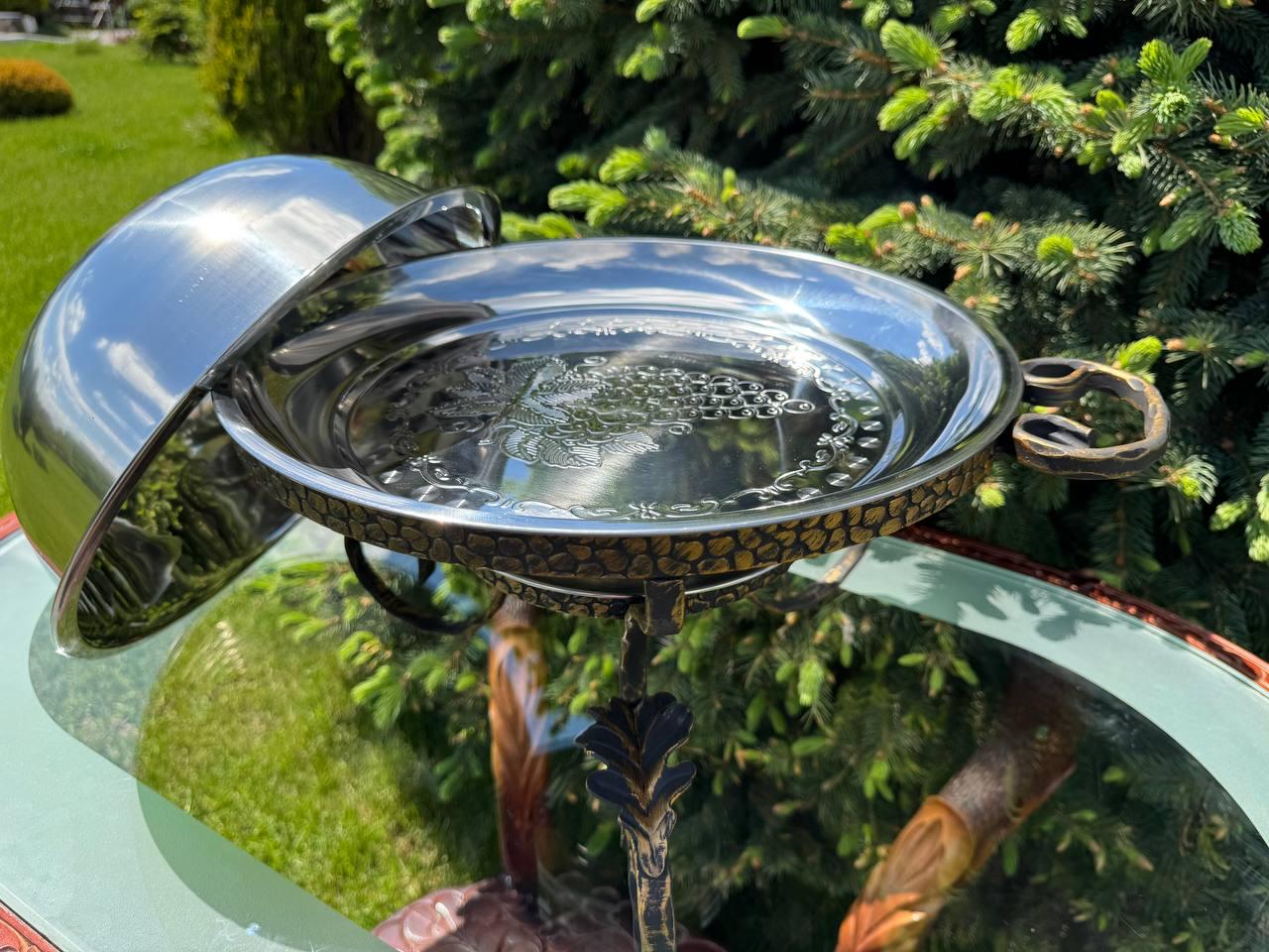 Садж блюдо для подачі шашлику з підігрівом 36 см - фото 10 Садж блюдо для подачі шашлику з підігрівом 36 см - фото 10