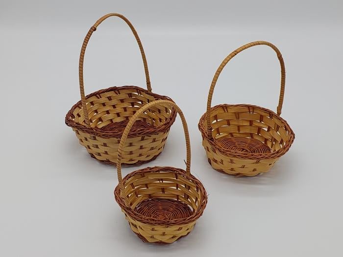 Набор корзин круглых плетеных из лозы для флористики цветов и подарков 3 шт. (438596006) - фото 2 Набор корзин круглых плетеных из лозы для флористики цветов и подарков 3 шт. (438596006) - фото 2