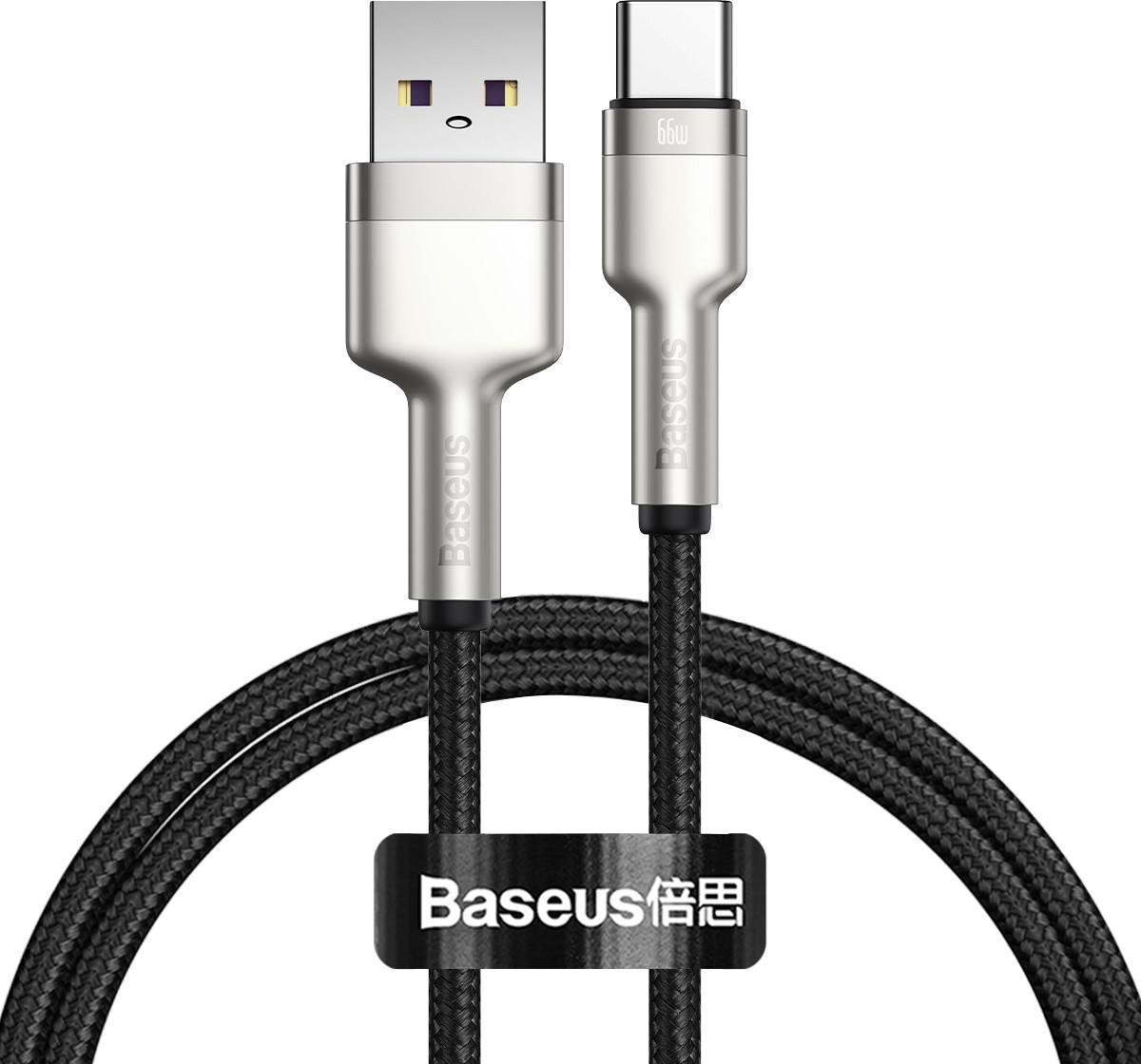 Кабель Baseus Cafule Metal Data USB to Type-C 66 W 1 м Cable Black (CAKF000101)