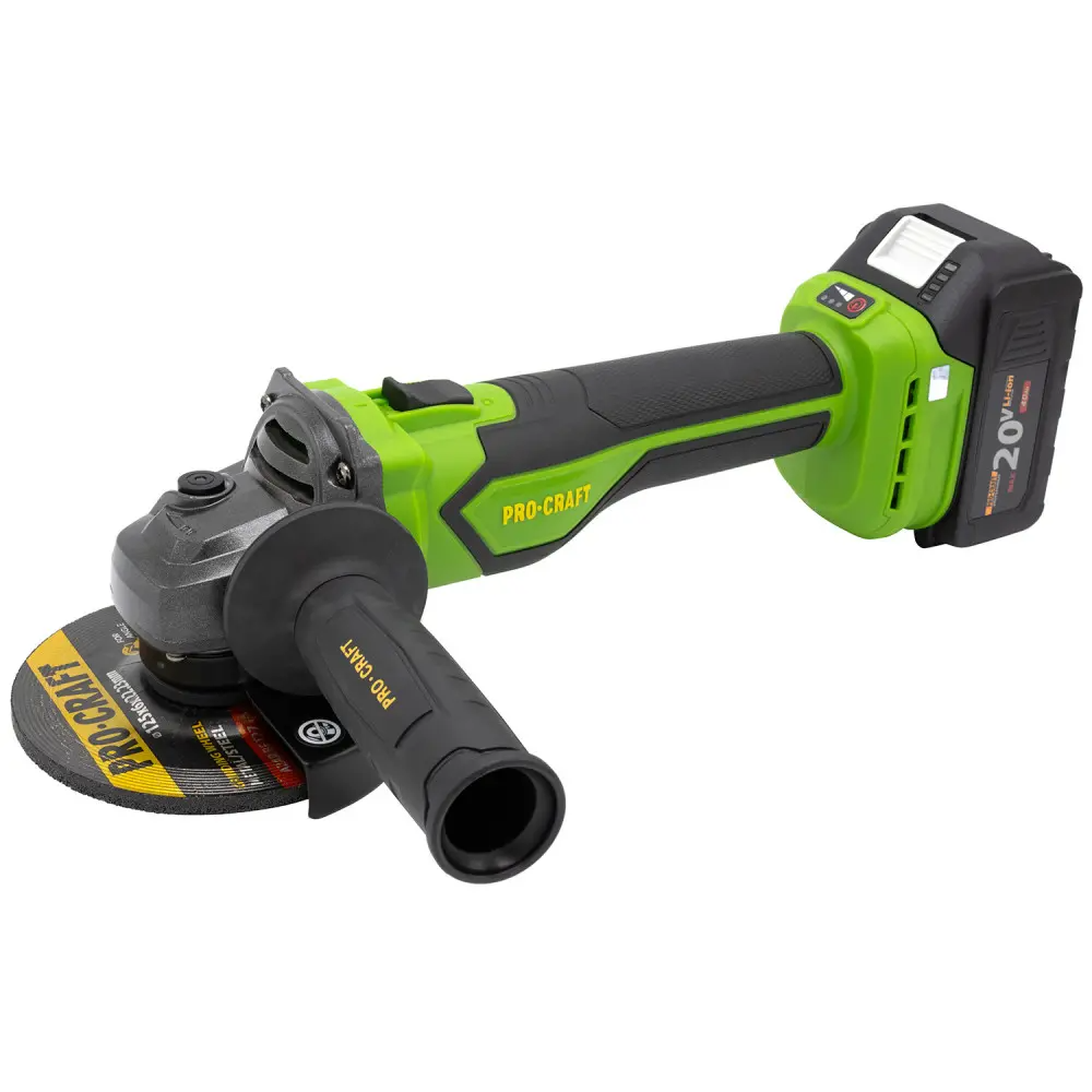 Болгарка аккумуляторная углошлифовальная ProCraft PGA22 диск 125 мм с кейсом/аккумулятором 1 шт./зарядным устройством