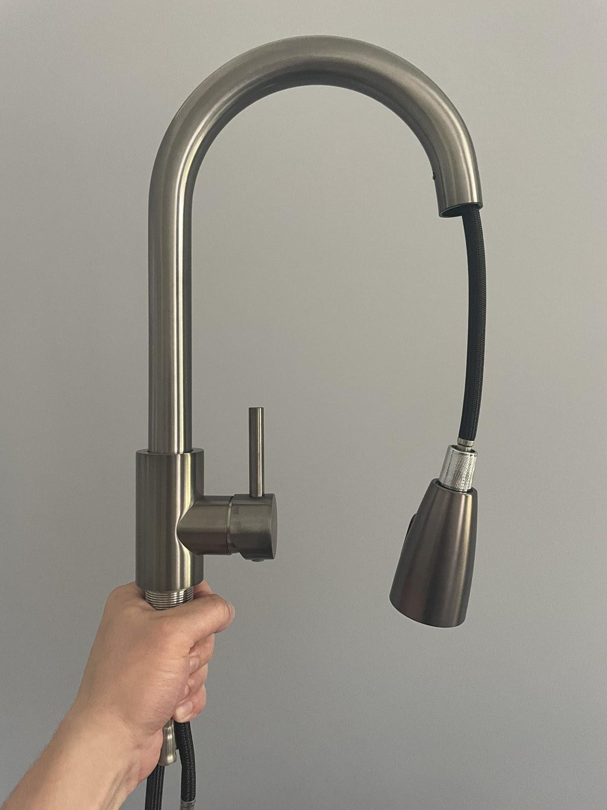 Мойка кухонная Kraft 5050 PVD Черный/крафт Kraft 3011 PVD с вытяжным изливом двухрежимный - фото 15