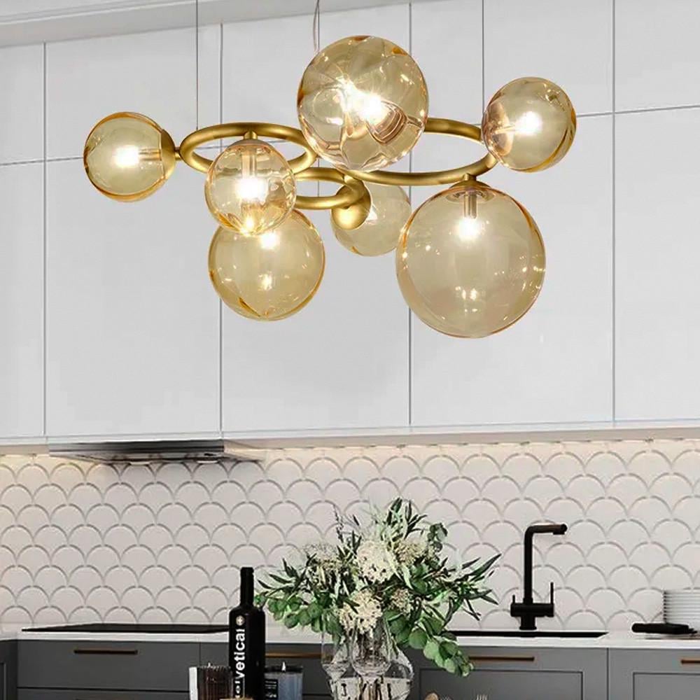 Люстра Gorizia на 7 бурштинових плафонів Латунь (sg 44/7 gd/am) - фото 8 Люстра Gorizia на 7 бурштинових плафонів Латунь (sg 44/7 gd/am) - фото 8