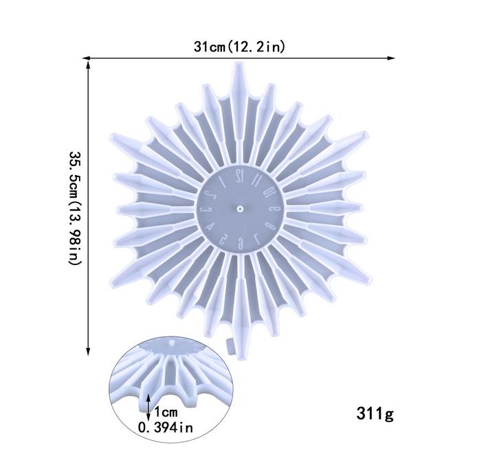Форма молд для створення годинника з епоксидної смоли Промінчики 350 мм (4855) - фото 2
