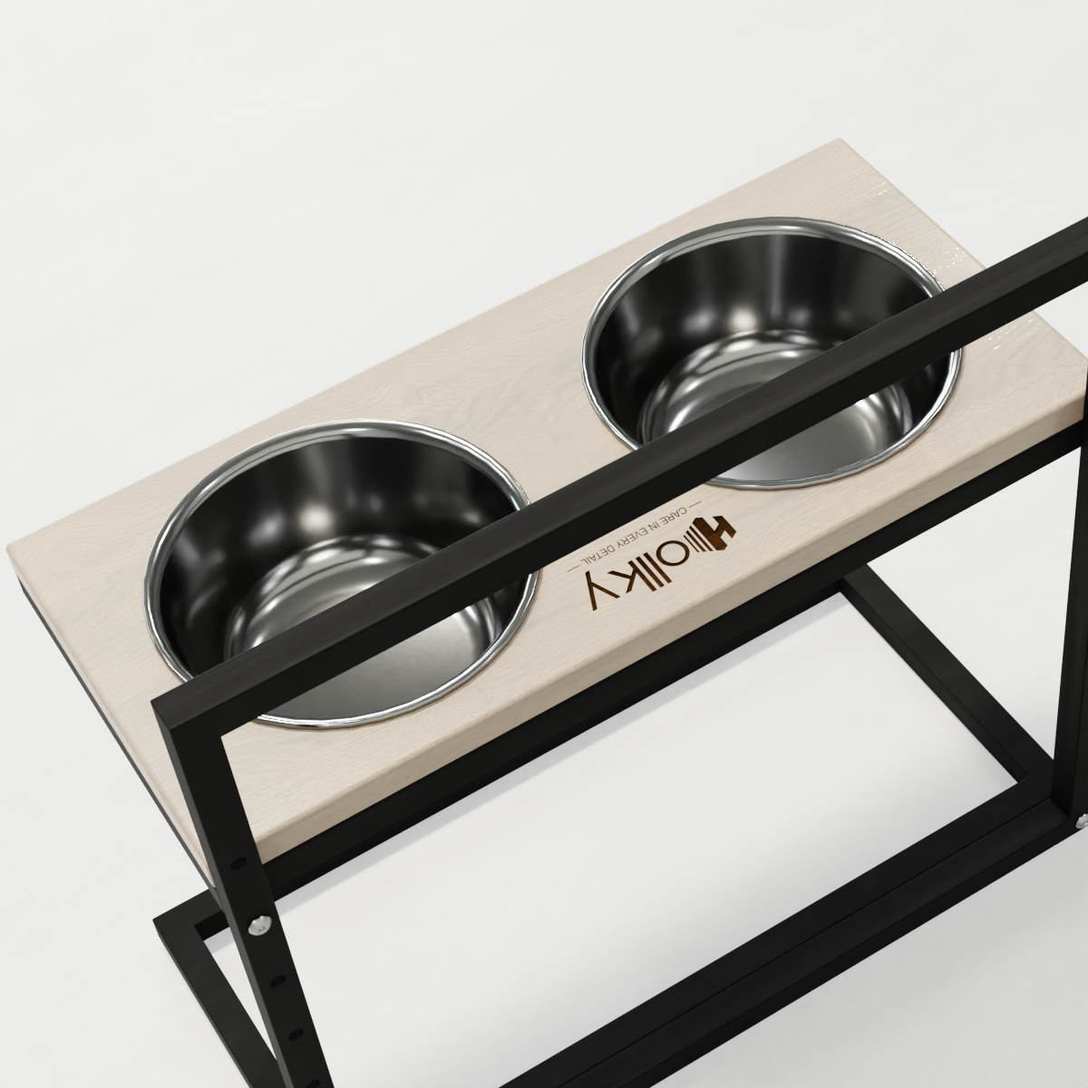 Миски на регулируемой подставке для больших собак Hollky Flex L 2х1,8 л (FL-502850-BLWH) - фото 7