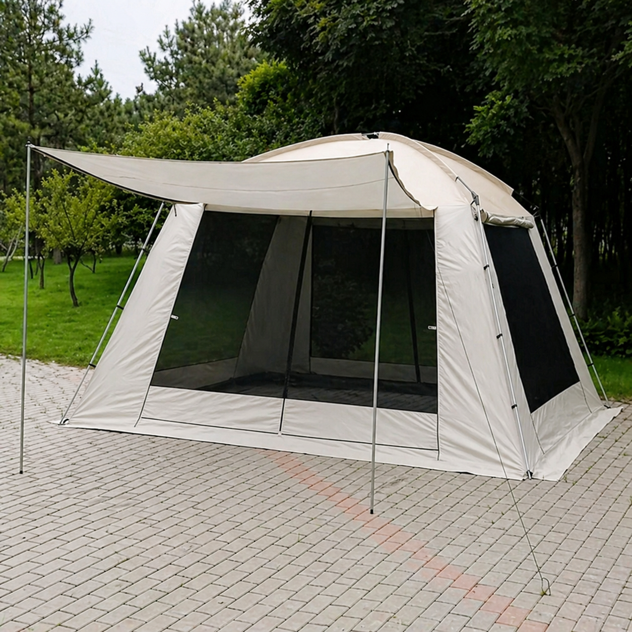 Палатка 6-местная Camping LION CT-3061 с кухней и тамбуром Серый (70f1b905)