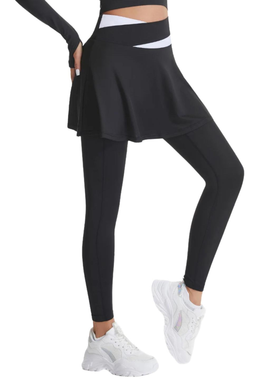 Леггинсы женские спортивные Elegant Sport D124 с юбкой XXL Черный (1851-50-02) - фото 4