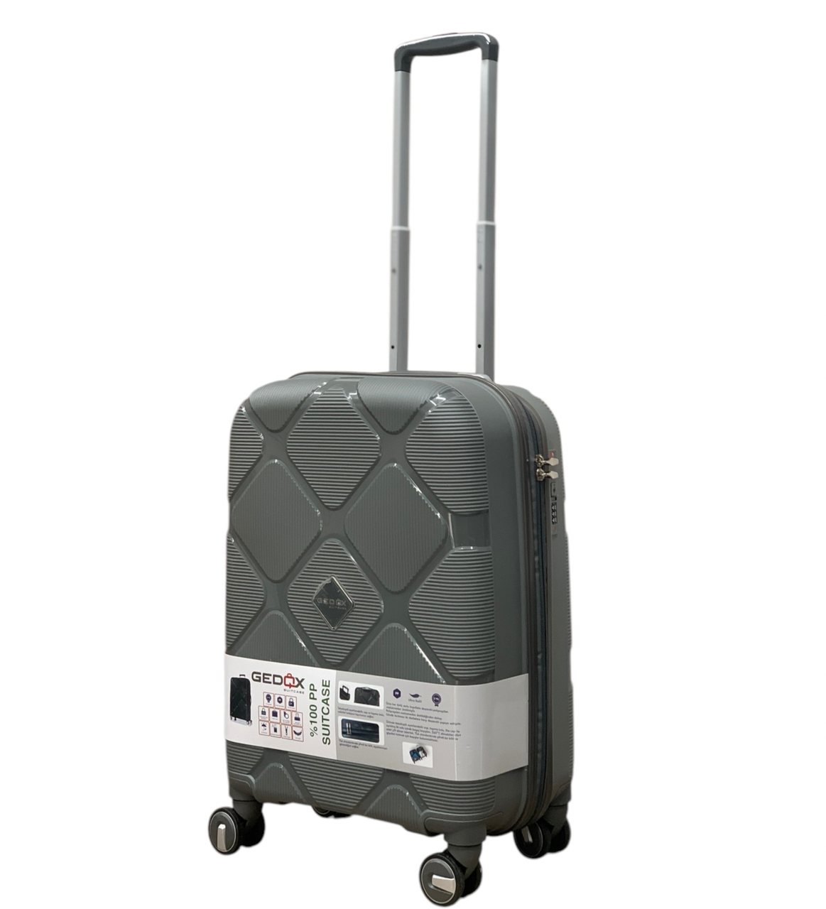 Чемодан Gedox PP002-S полипропилен на 4-х двойных колесах маленький S 50 л - фото 1