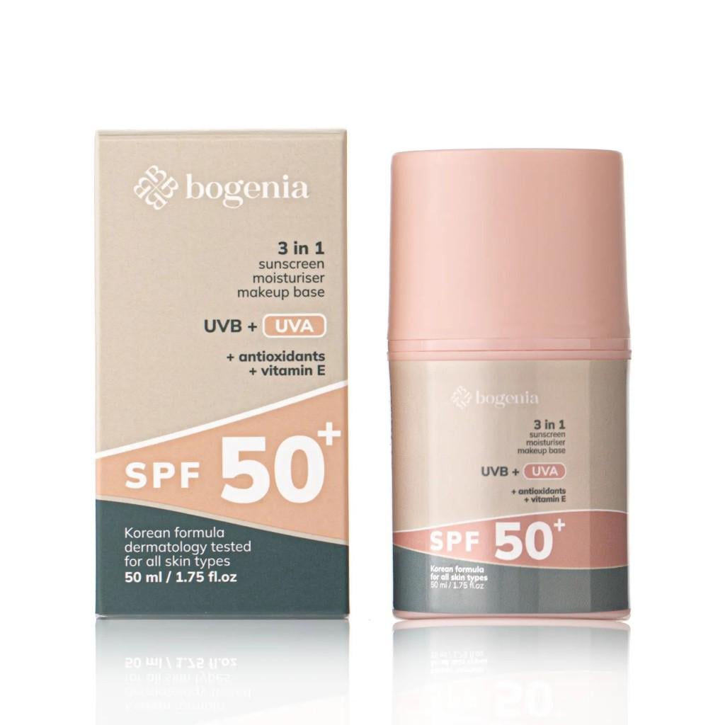 Крем для лица солнцезащитный 3в1 Bogenia Sunscreeen Face Cream SPF 50+ BG422 50 мл (4823124403030)