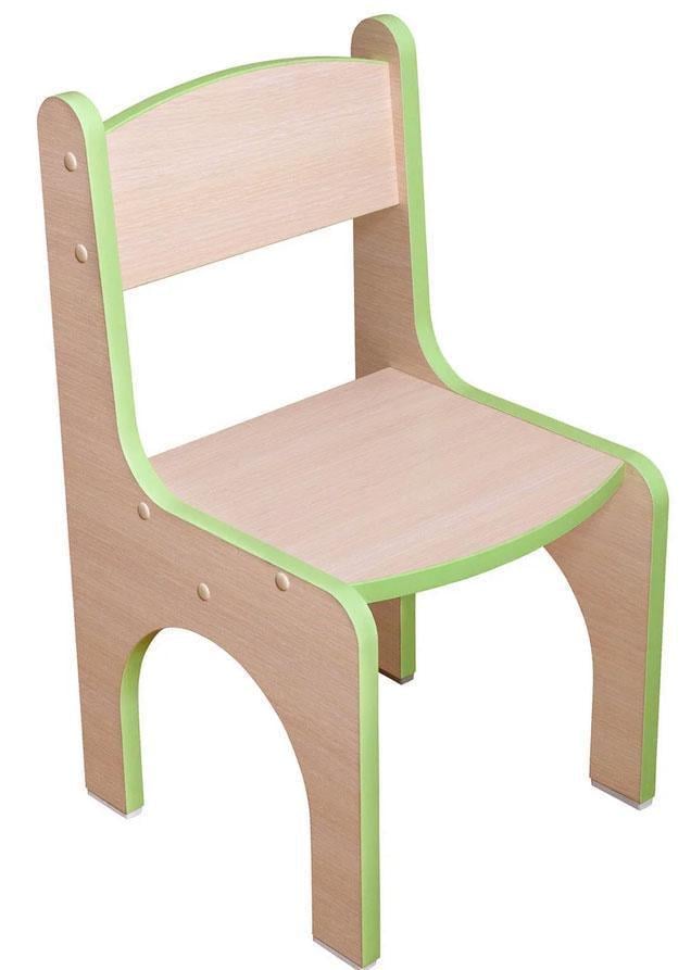 Стул МАКСИ-МЕбель Кроша плюс Дуб молочный/Зеленая кромка (9094)