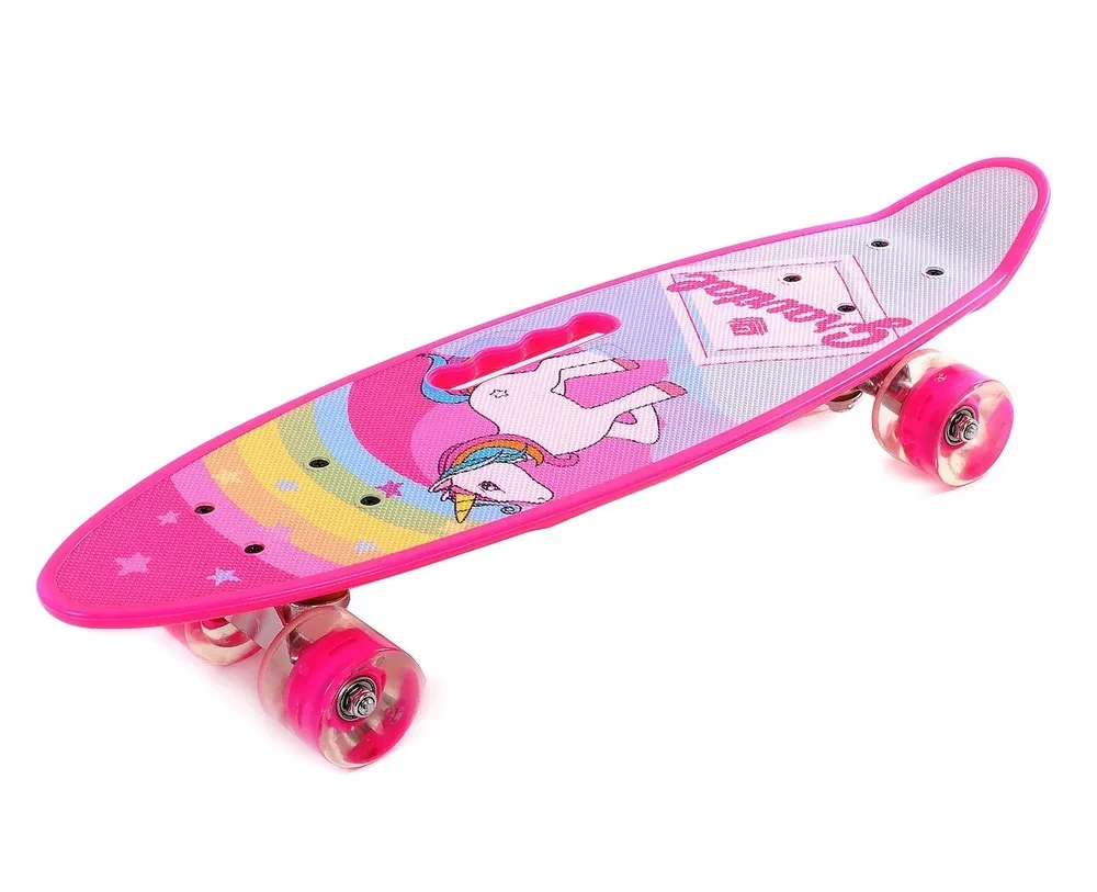 Скейтборд для дітей що світиться Рожевий