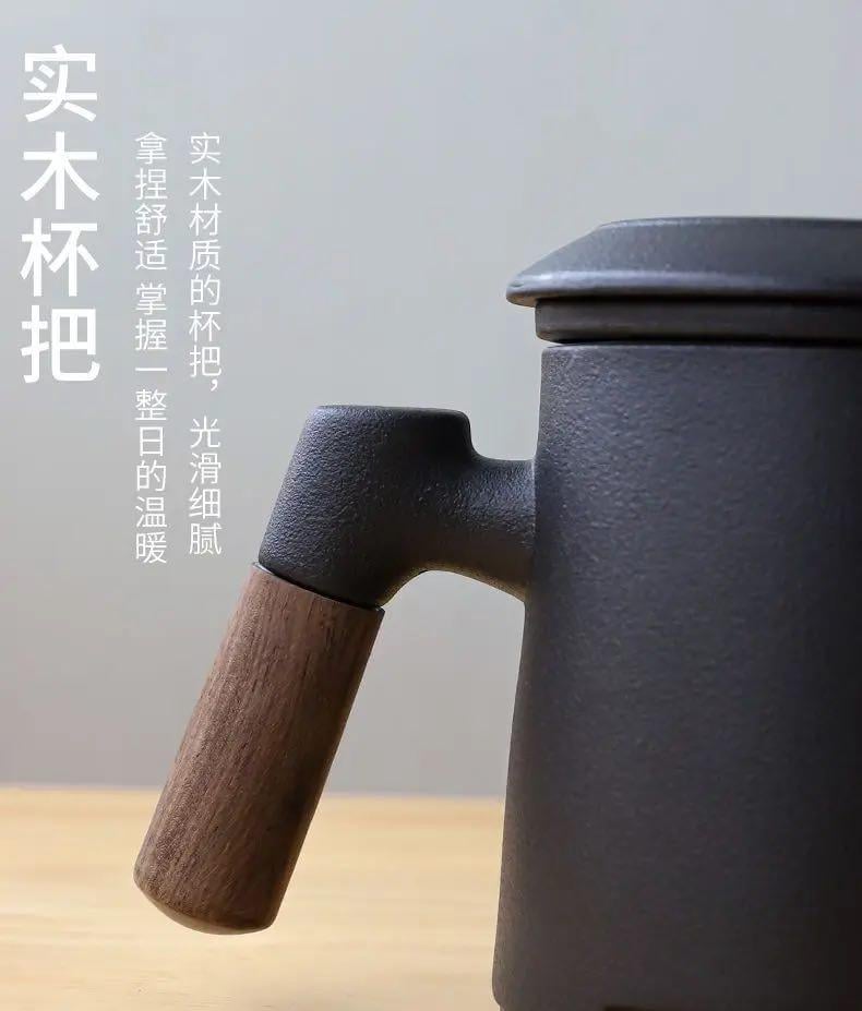 Чашка-заварник для чая керамическая с фильтром/ситом и крышкой 450 мл Черный (782734) - фото 9 Чашка-заварник для чая керамическая с фильтром/ситом и крышкой 450 мл Черный (782734) - фото 9