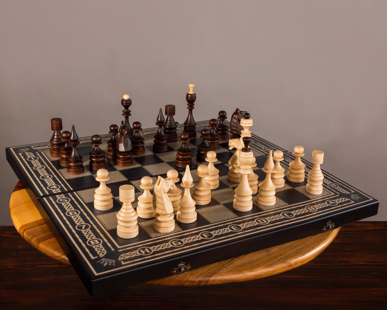 Шахматы деревянные Carloteka 3в1