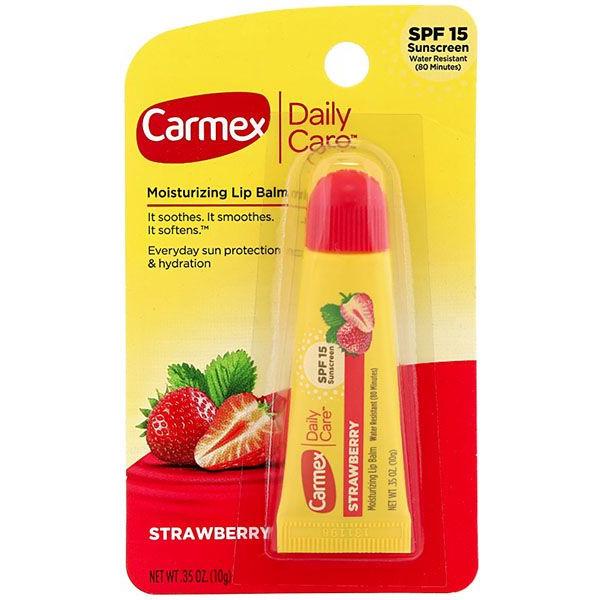 Бальзами для губ Carmex Daily Care Lip Balm SPF 15 Strawberry Tube Daily Care Lip Balm SPF 15 Strawberry Tube 10 г (083078010188)