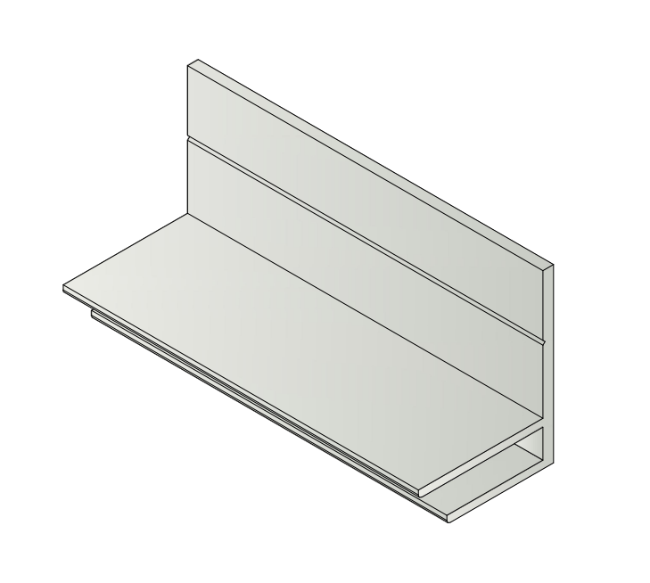 Профиль алюминиевый F-образный без покрытия 4 мм (0000404654)