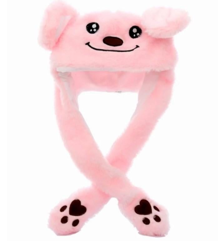 Светящаяся шапка с двигающимися ушками Собачка Пикачу Розовый (bc0de9ea)