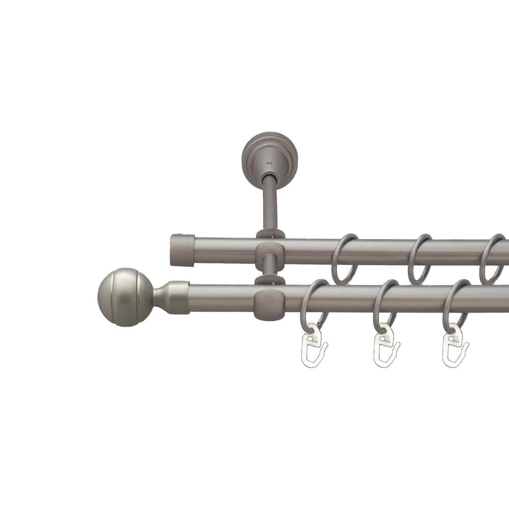 Карниз Orvit Паола двухрядный гладкий 16/16 мм 160 см Сатин (00-00022949)