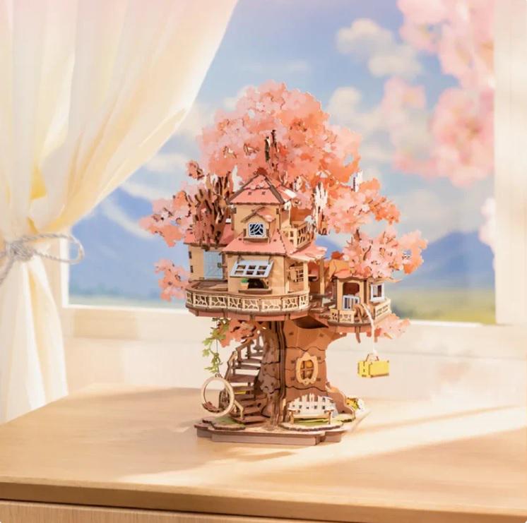 Конструктор 3D Rolife Sakura Tree House TGS-04 механический деревянный 535 деталей (579)