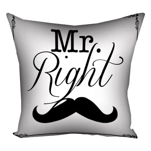 Подушка с принтом Mr. Right 40х40 см (4P_LP363)