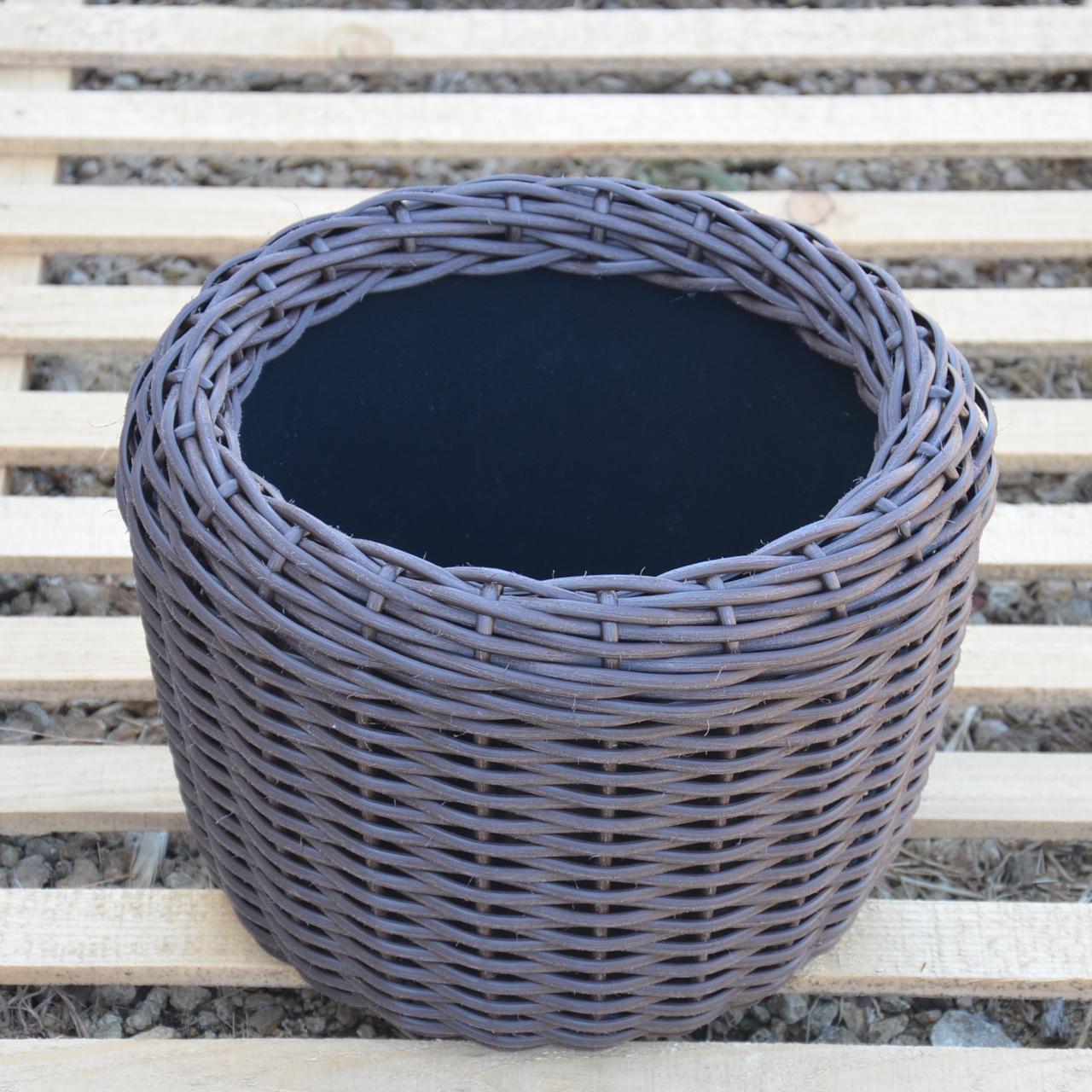 Кашпо для растений из искусственного ротанга 12 л Чесаный венге (24788475) - фото 7 Кашпо для растений из искусственного ротанга 12 л Чесаный венге (24788475) - фото 7