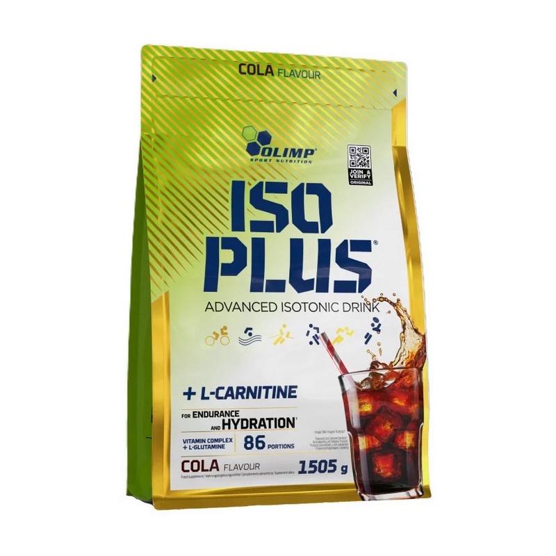 Изотоник с электролитами Olimp Iso Plus + L-Carnitine 1,5 кг Кола