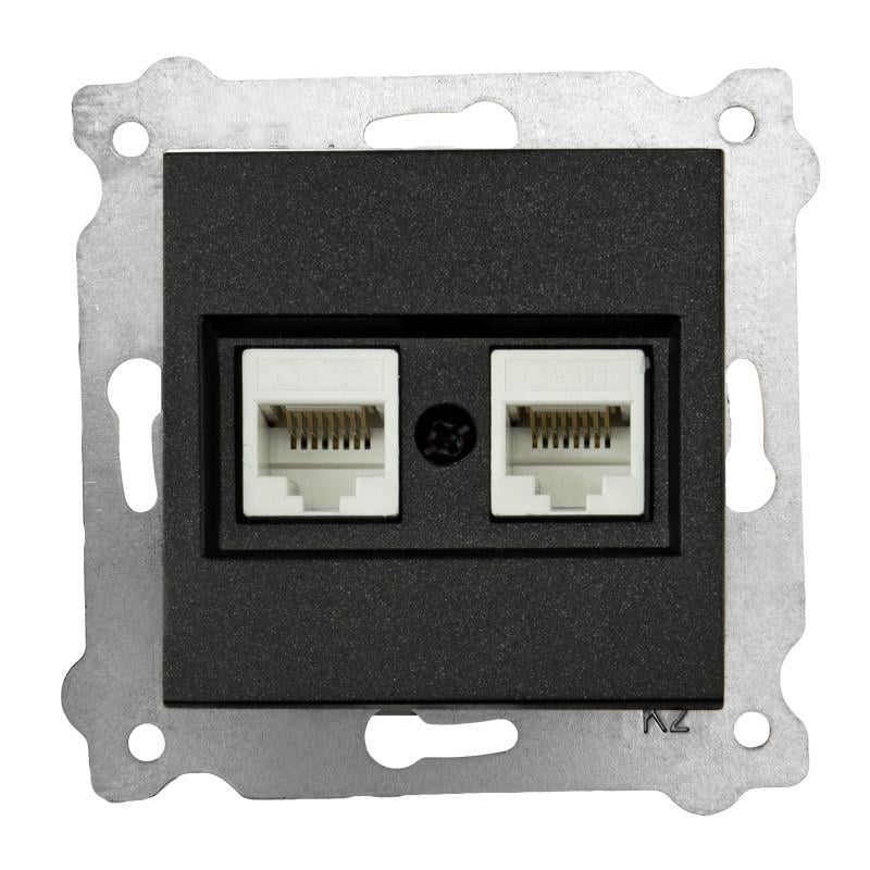 Розетки механизм компьютерной EXEN 2-й CAT6 Черный (290-001403-254)