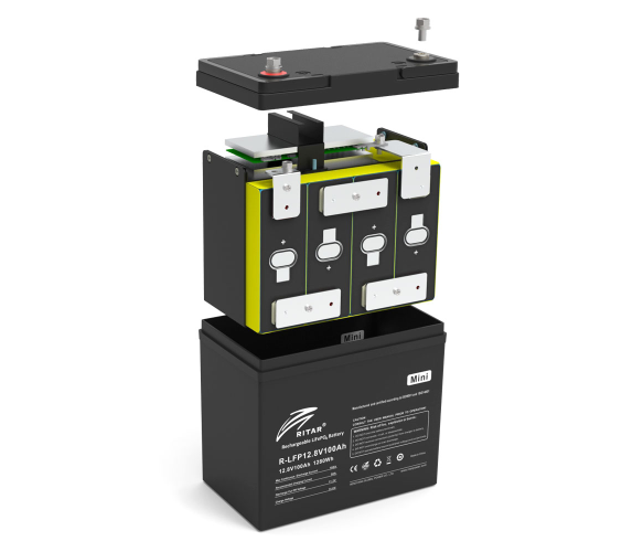 Акумуляторна батарея Ritar LiFePO4 12,8 V/100 Ah/1280 Wh - фото 2