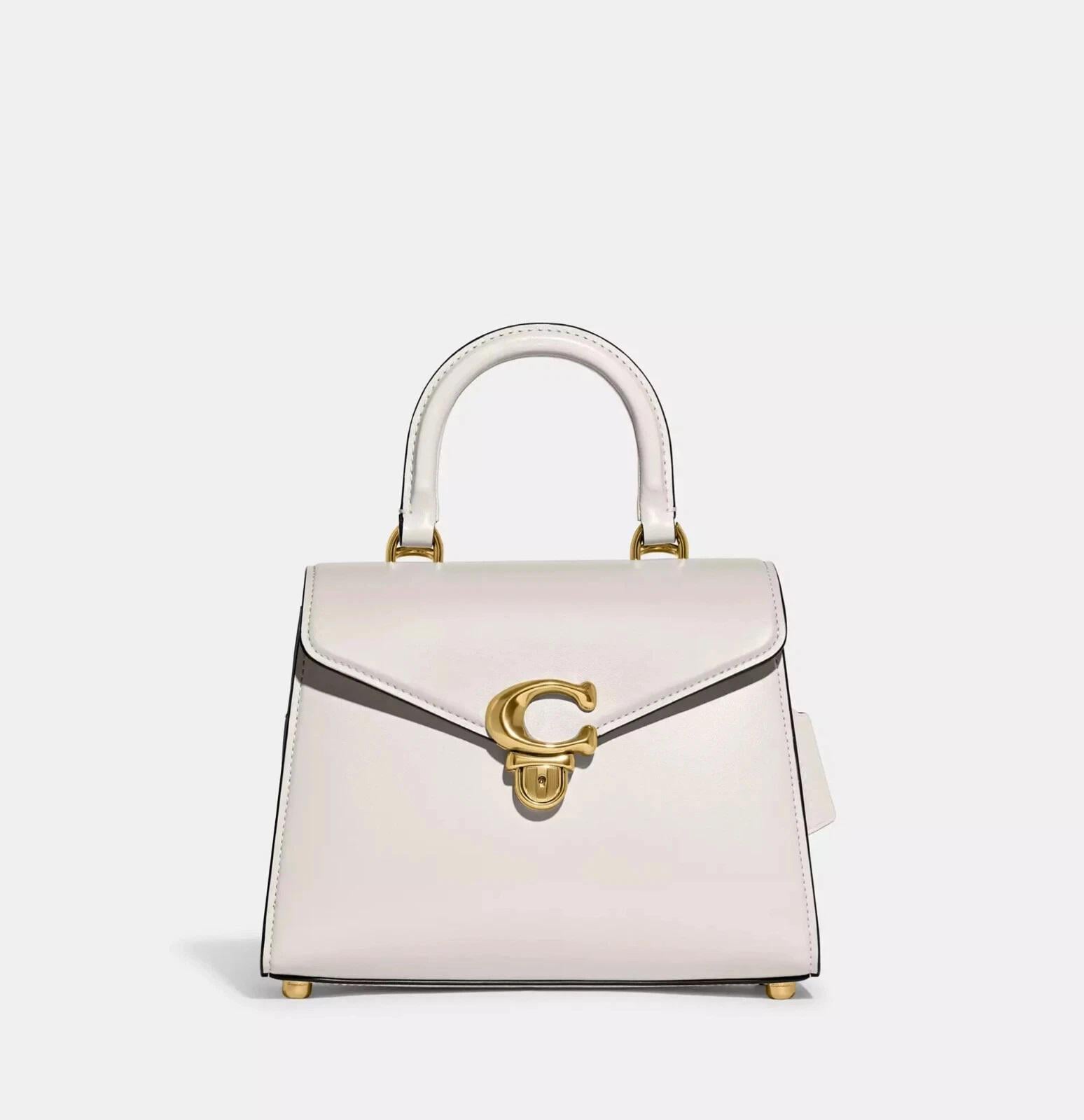 Женская сумка Coach Luxe Refined Calf Leather Sammy Top-Handle 24 White