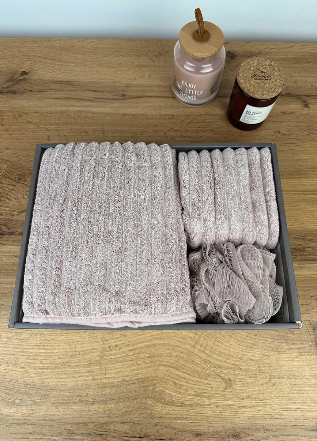 Подарочный набор полотенец из микрофибры Лавандовый (37-2) - фото 2 Подарочный набор полотенец из микрофибры Лавандовый (37-2) - фото 2