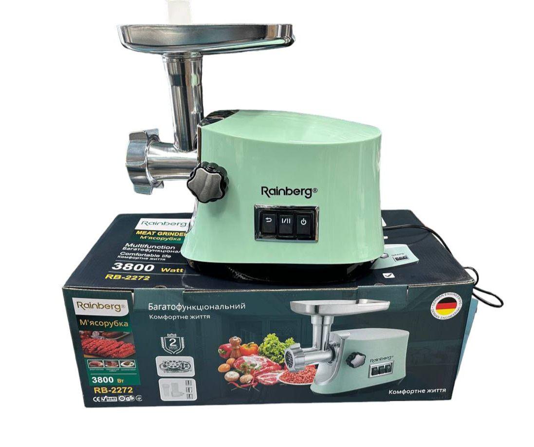 Мясорубка электрическая кухонная Rainberg RB-2272 реверс насадки 3800 Вт (31514038) Мясорубка электрическая кухонная Rainberg RB-2272 реверс насадки 3800 Вт (31514038)