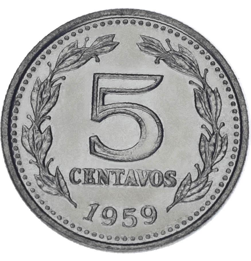 Коллекционная монета Аргентина 5 сентаво 1959 AU-UNC (М17214)