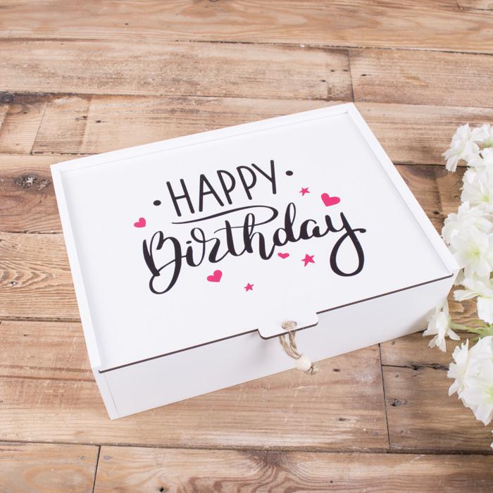 Коробка деревянная "happy birthday" (4438-37)