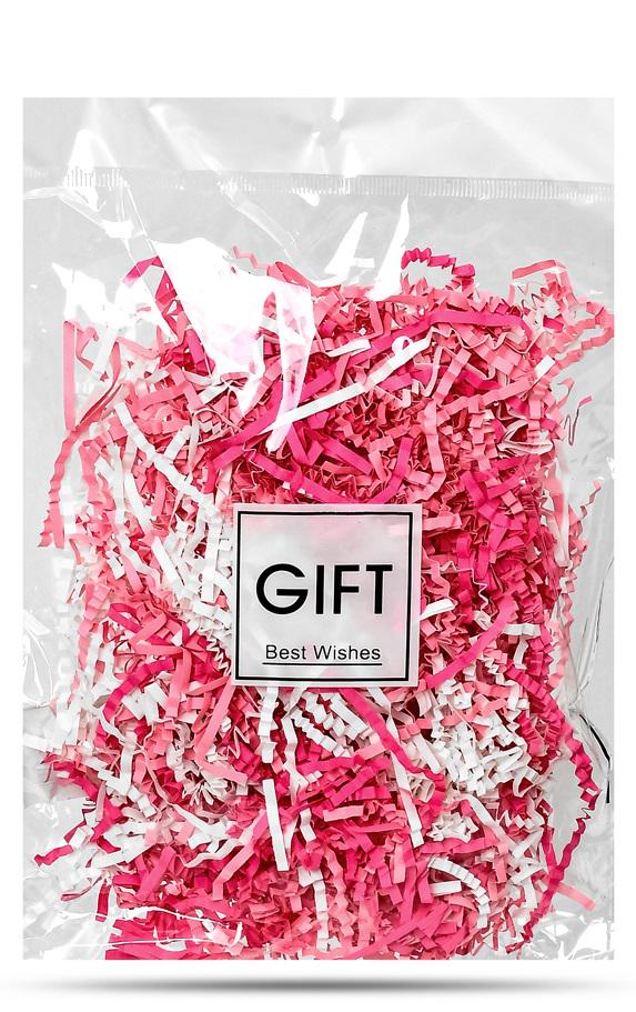 Декоративный бумажный наполнитель для подарочных коробок 30 г Pink/White (22091873)