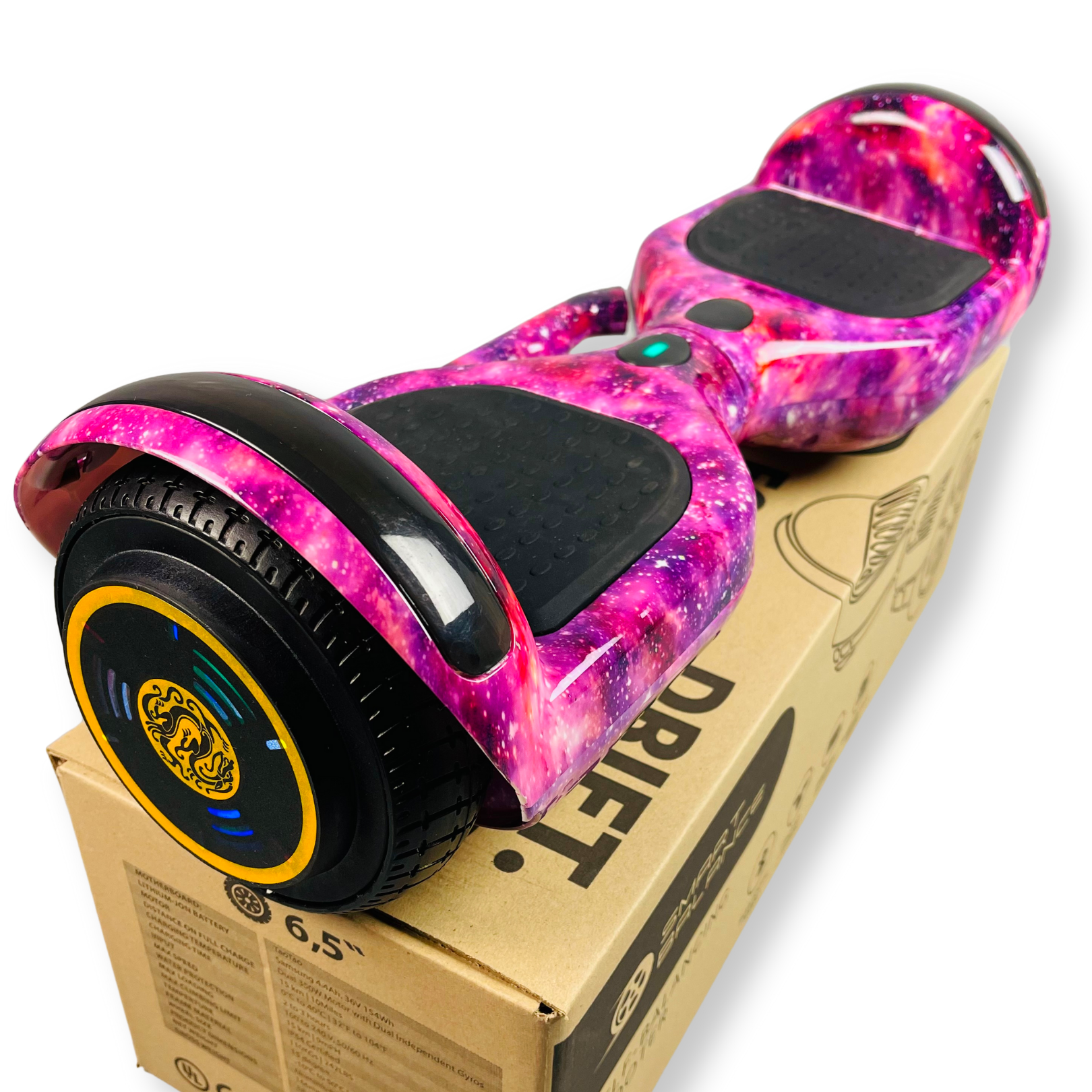 Гироборд Smart Balance 6.5" PRO 2021 Розовый космос с ручкой