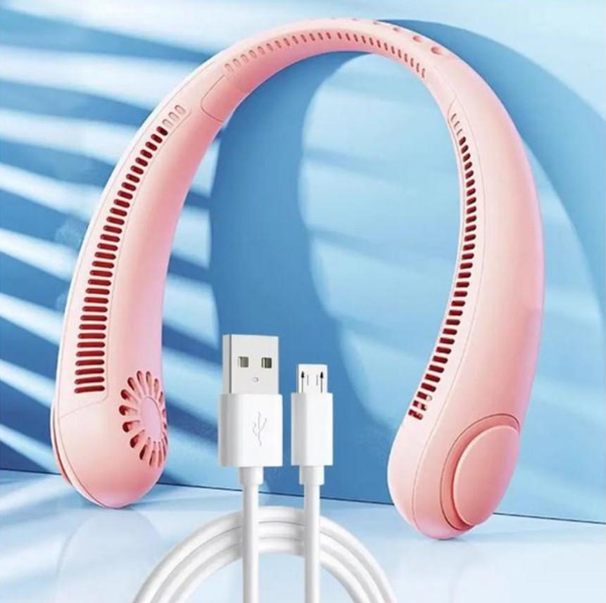Вентилятор портативный на шею Neck Fan Х5 USB аккумуляторный Розовый (MX-00009127R) - фото 2 Вентилятор портативный на шею Neck Fan Х5 USB аккумуляторный Розовый (MX-00009127R) - фото 2