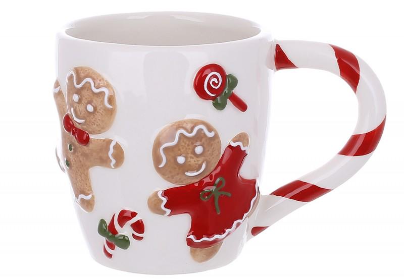 Чашка BonaDi Веселые пряники 834381 400 мл Белый с красным Чашка BonaDi Веселые пряники 834381 400 мл Белый с красным