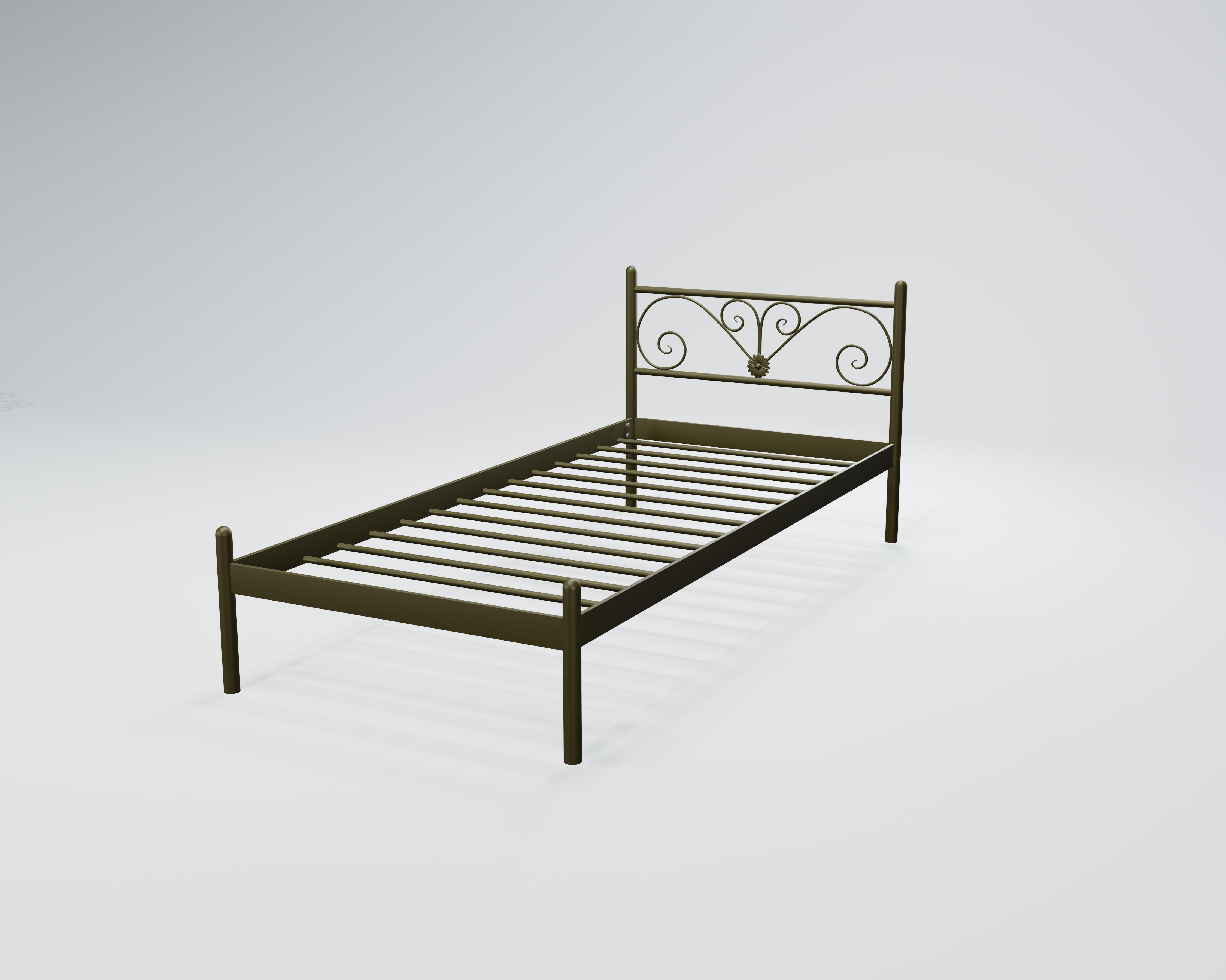 Кровать металлическая Примула Мини 80x190 см Черный/Золотой