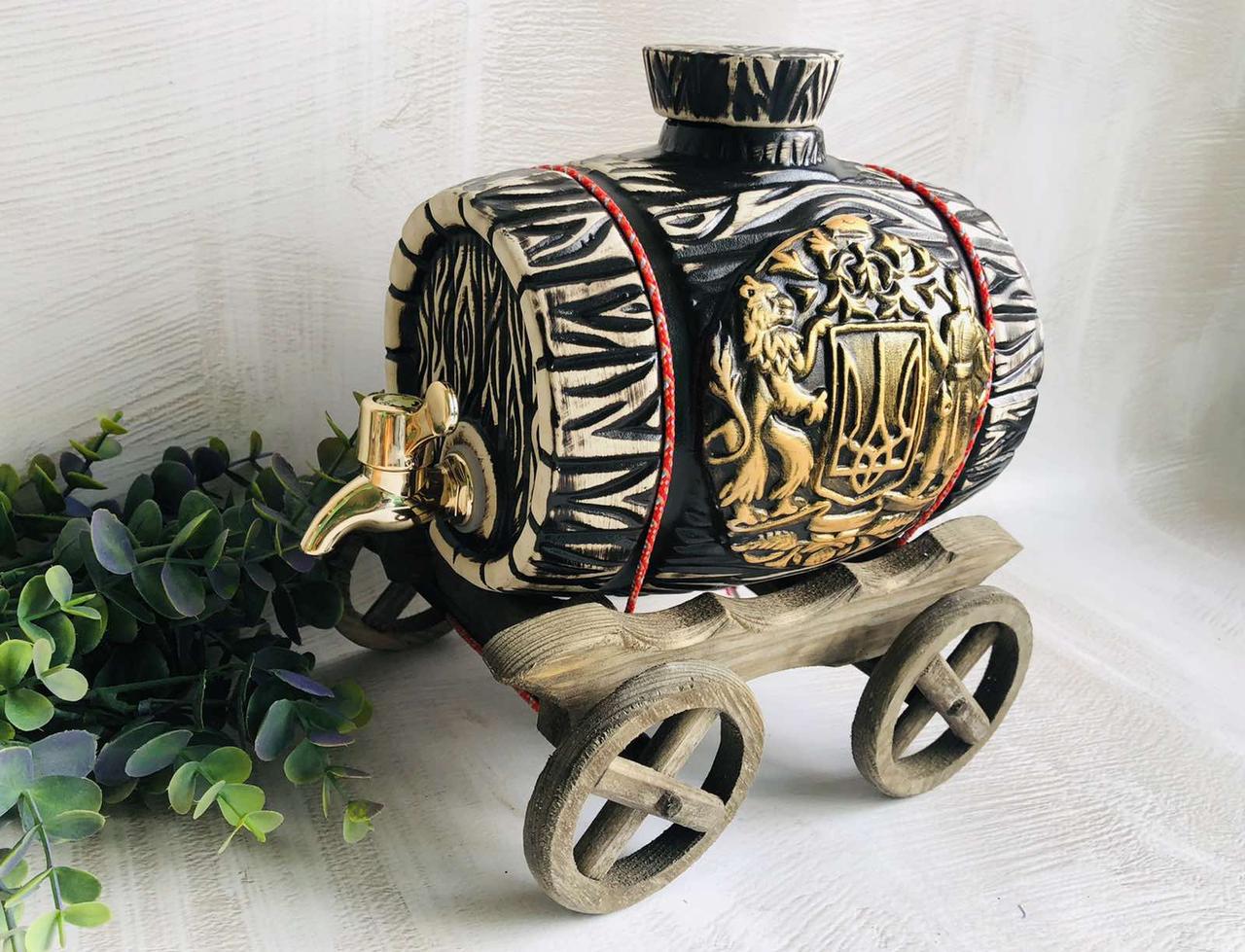 Бочонок керамический с краном декором Герб 3 л - фото 6 Бочонок керамический с краном декором Герб 3 л - фото 6