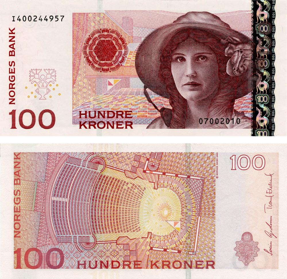 Колекційна банкнота Норвегія 100 крон 2010 UNC P49 (Б12643)