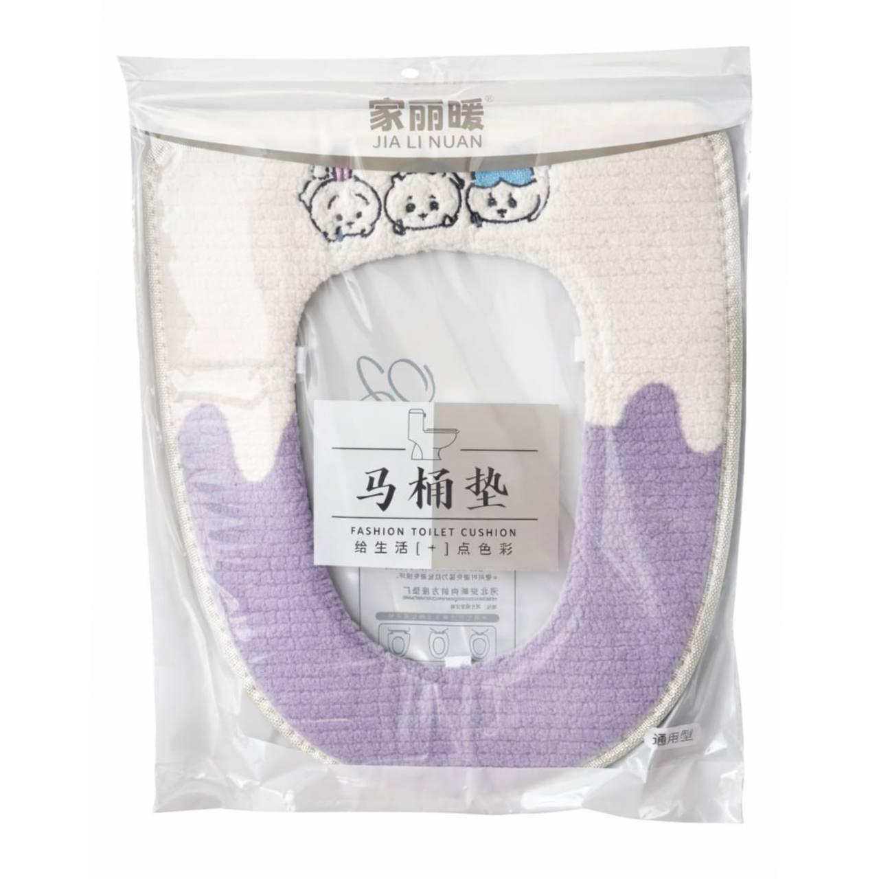 Чехол на сиденье унитаза мягкий теплый на молнии 02 (d1c17033)