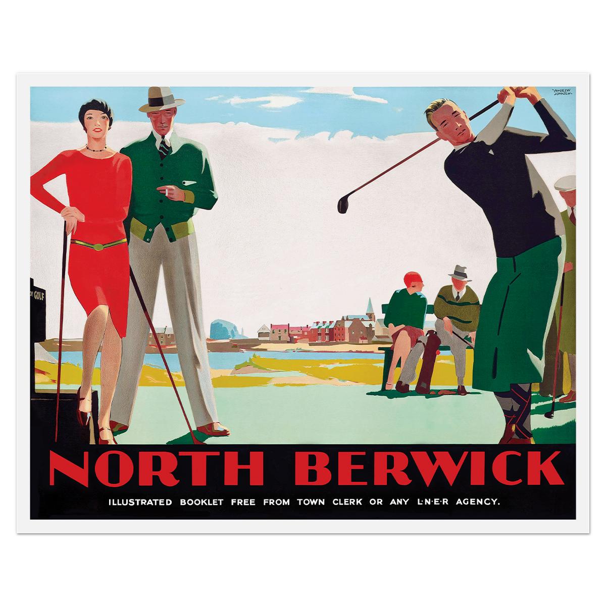 Плакат туристический Норт Бервик 1930 1928 86x69 см (0105)