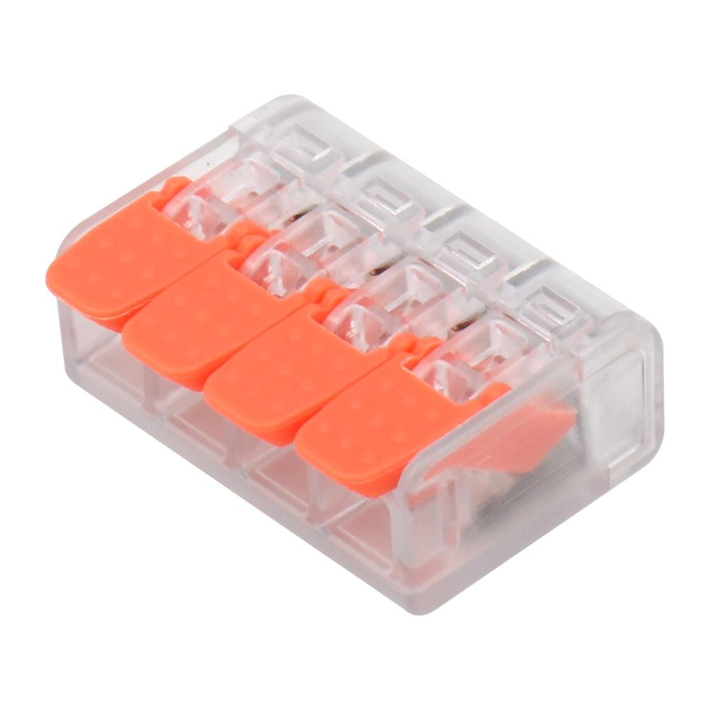 Клема швидкого монтажу Prolum RT-464 ПВХ ділима з'єднувальна 4 гнізда (503072) Клема швидкого монтажу Prolum RT-464 ПВХ ділима з'єднувальна 4 гнізда (503072)