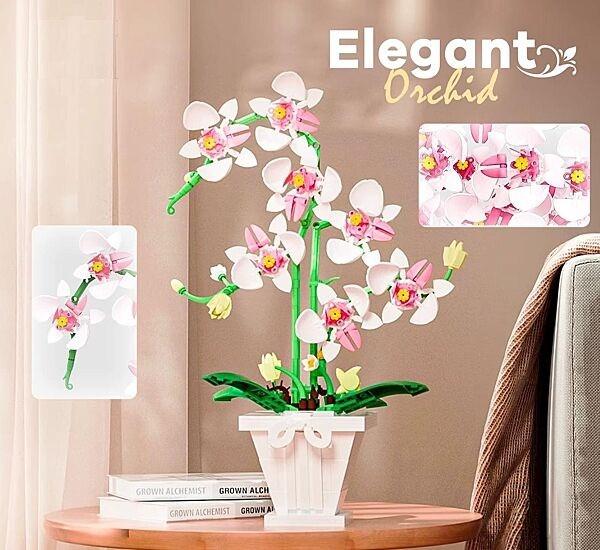 Конструктор декоративный белая Орхидея в горшке 718 дет. - фото 4 Конструктор декоративный белая Орхидея в горшке 718 дет. - фото 4