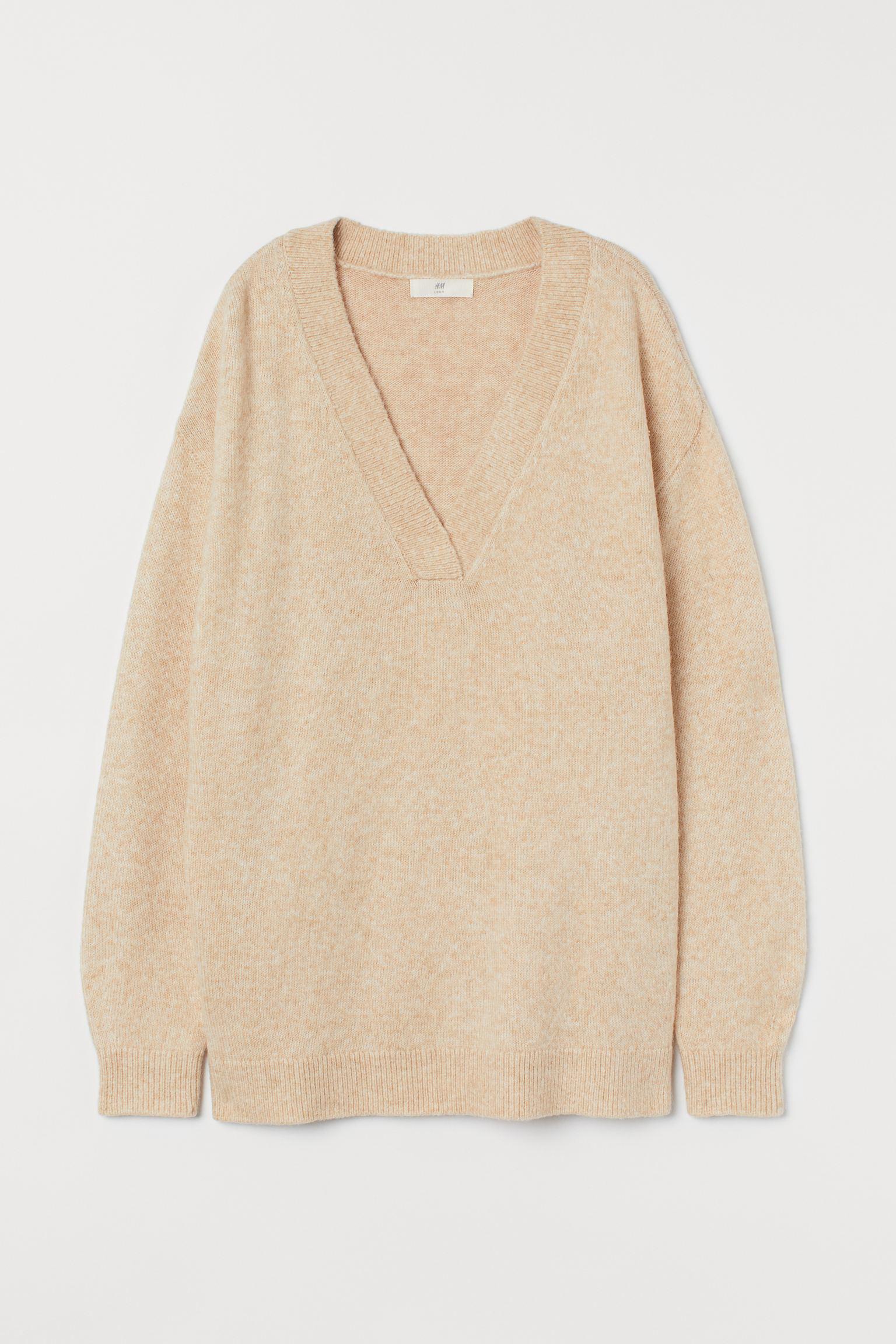 Джемпер H&M M Светло-бежевый меланж (8108247061)