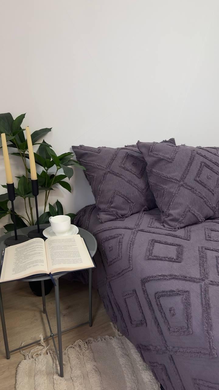 Покрывало Скандинавский большой ромб 220х240 см Графит - фото 11 Покрывало Скандинавский большой ромб 220х240 см Графит - фото 11