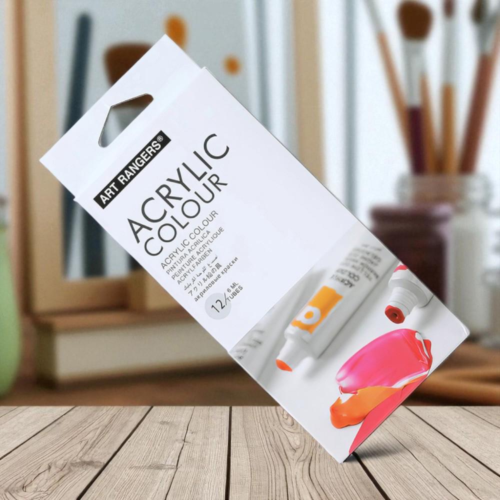 Фарби акрилові художні тюбики в коробці 12 кольорів по 6 мл (37-10047) - фото 3 Фарби акрилові художні тюбики в коробці 12 кольорів по 6 мл (37-10047) - фото 3