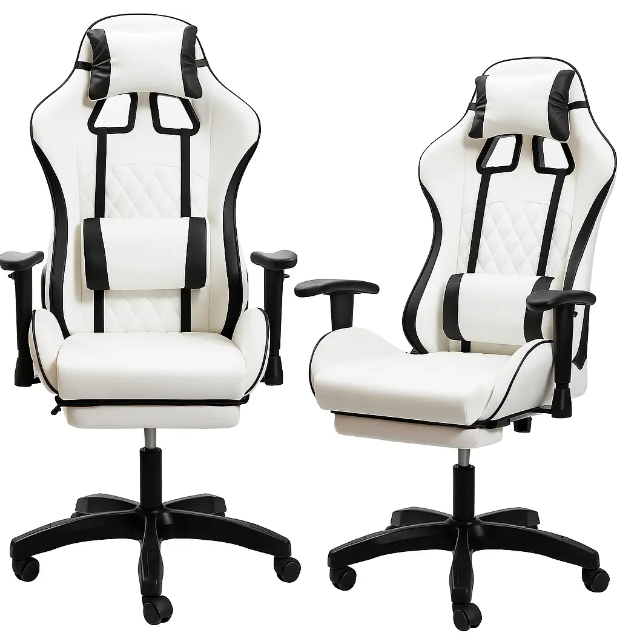 Крісло геймерське Raptor white з підставкою для ніг/ергономічною спинкою - фото 7 Крісло геймерське Raptor white з підставкою для ніг/ергономічною спинкою - фото 7