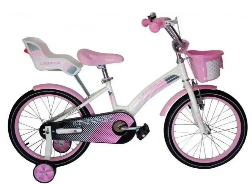 Детский велосипед Kids Bike Crosser 3 - 16 с ножным и обеденным тормозом 16" Розовый