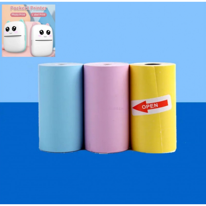 Набір паперу кольорового для термопринтера Mini printer 3 шт. (28494113)