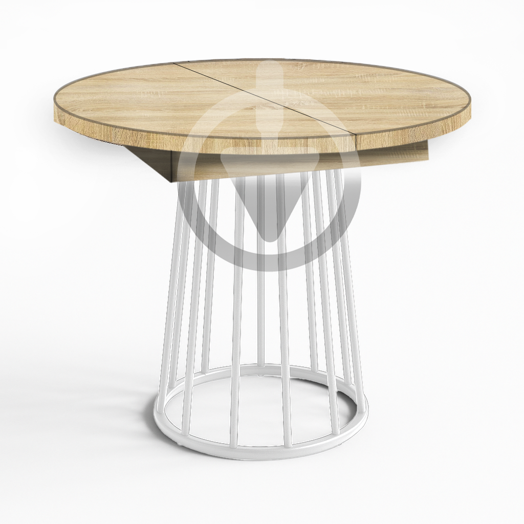 Стол кухонный раскладной RoMax Elegant Slide 110x75/140x75 см Loft Дуб Сонома/Белый - фото 1