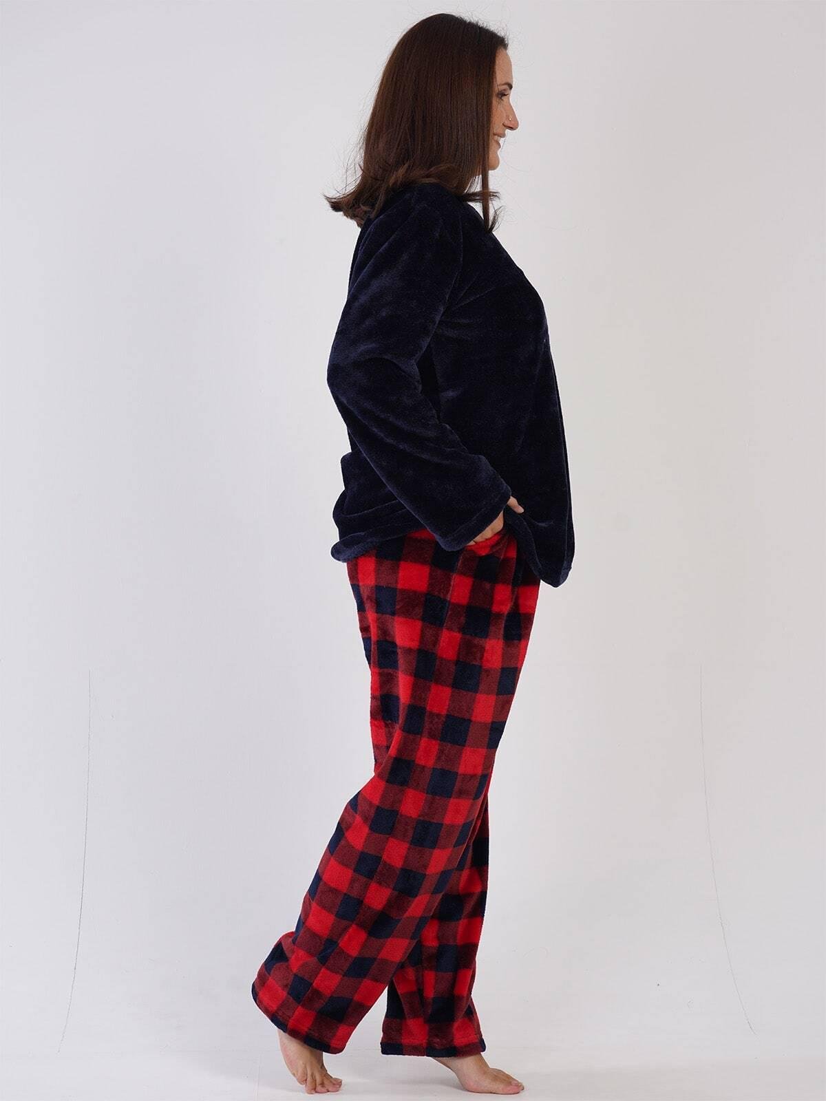 Костюм плюшевый теплый домашний Vienetta Сине-красный - фото 2 Костюм плюшевый теплый домашний Vienetta Сине-красный - фото 2